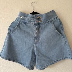 Sewing Korea Premium Denim Shorts High Waisted Light Wash Blue Women's Size M